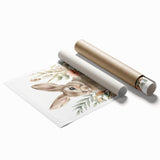 Bunny in Basket - Kids Room Wall Art Canvas and Framed Options