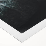 Art deco poster featuring a stylized autumn scene in warm orange and brown tones on rolled canvas.