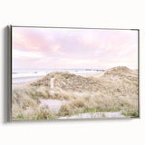 Landscape art painting on framed canvas featuring a summer scene with vibrant colors, ideal for living room decor.