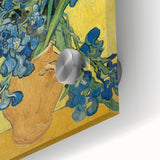 Large abstract wall art on acrylic glass depicting mid-century modernist style, suitable for dining room ambiance.