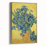 Vintage-style landscape art painting featuring colorful fields under a dynamic sky, displayed in a silver frame.