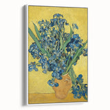 Vintage poster art of Van Gogh's painting on an extra large framed canvas, predominantly black with colorful accents.