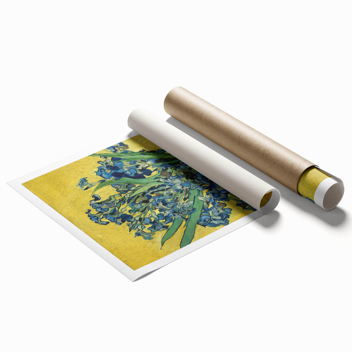 Extra large rolled canvas print featuring a Van Gogh-inspired floral design in vibrant colors.
