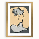 Abstract Modern Art: Fluid Motion in Blue and Gold with Organic Flow