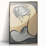 Abstract Modern Art: Fluid Motion in Blue and Gold with Organic Flow