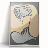 Abstract Modern Art: Fluid Motion in Blue and Gold with Organic Flow