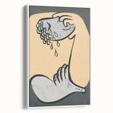 Abstract Modern Art: Fluid Motion in Blue and Gold with Organic Flow