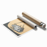 Abstract Modern Art: Fluid Motion in Blue and Gold with Organic Flow