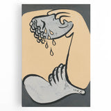 Abstract Modern Art: Fluid Motion in Blue and Gold with Organic Flow