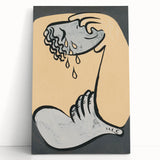 Abstract Modern Art: Fluid Motion in Blue and Gold with Organic Flow