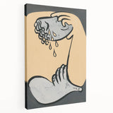 Abstract Modern Art: Fluid Motion in Blue and Gold with Organic Flow