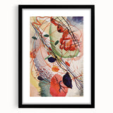 Modern Abstract Art: Vibrant Shapes in Red, Blue, and Yellow Tones