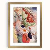 Modern Abstract Art: Vibrant Shapes in Red, Blue, and Yellow Tones