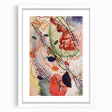 Modern Abstract Art: Vibrant Shapes in Red, Blue, and Yellow Tones