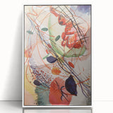 Modern Abstract Art: Vibrant Shapes in Red, Blue, and Yellow Tones