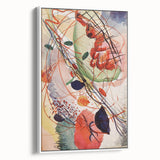 Modern Abstract Art: Vibrant Shapes in Red, Blue, and Yellow Tones