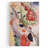 Modern Abstract Art: Vibrant Shapes in Red, Blue, and Yellow Tones