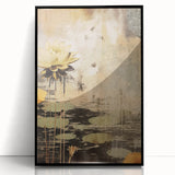 Framed abstract floral wall art in black acrylic, showcasing vibrant colors and intricate designs, perfect for modern home decor. Ideal for enhancing interior aesthetics.