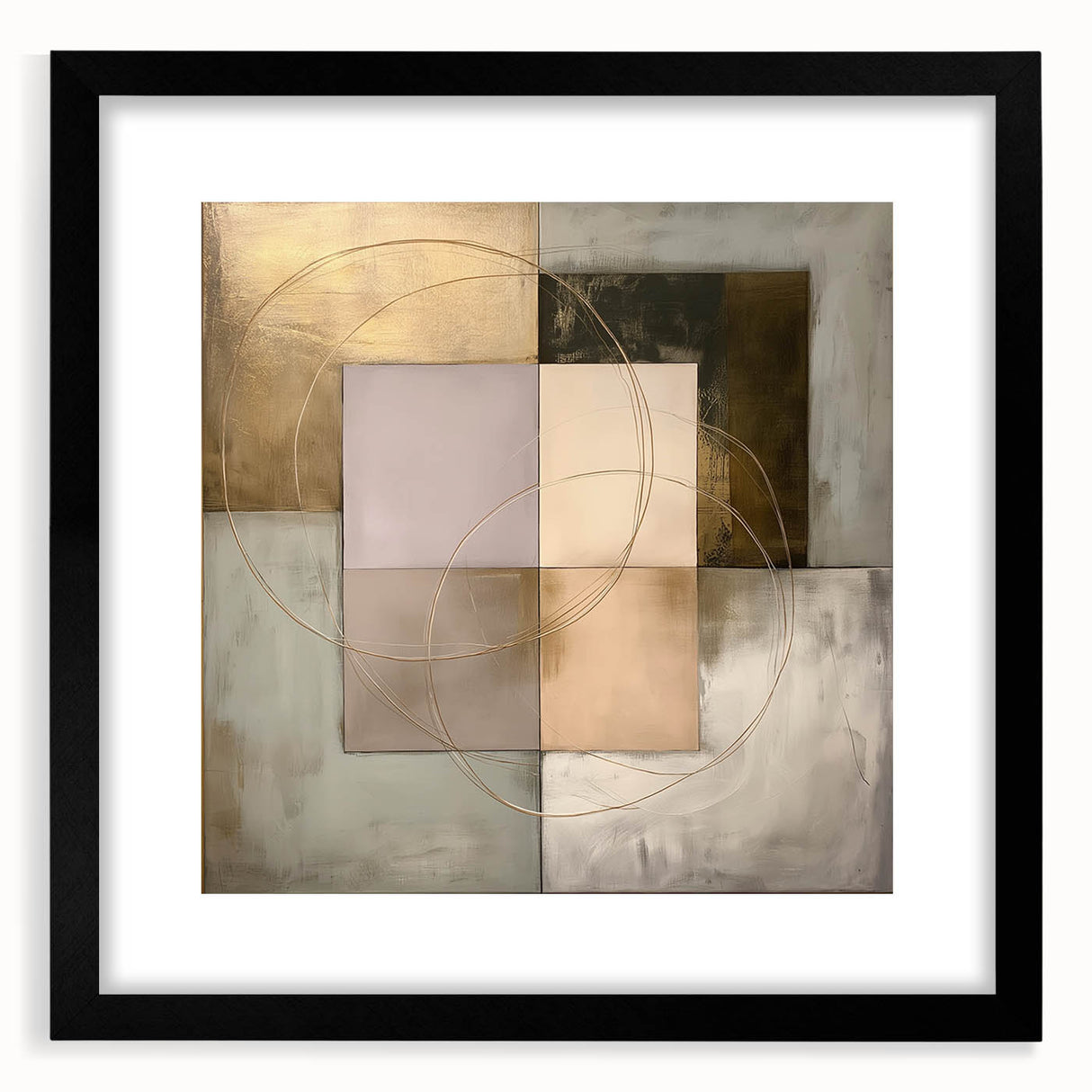 Abstract geometric frame with a black matte finish, showcasing a modern design and sharp angles, perfect for contemporary home decor or art displays.