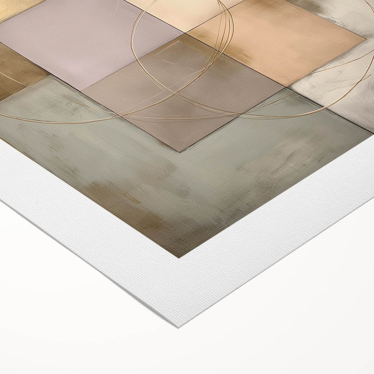Abstract geometric rolled canvas artwork showcasing vibrant colors and dynamic shapes, elegantly packaged in a protective cardboard tube for easy display. Ideal for modern home decor, this piece adds a contemporary touch to any space.