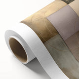 Abstract geometric art canvas featuring vibrant colors and intricate shapes, rolled and packaged securely in a durable tube for easy storage and transport. Ideal for modern decor enthusiasts seeking unique wall art.