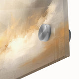 Close-up of an abstract landscape wall art piece printed on acrylic glass, showcasing vibrant colors and intricate textures ideal for modern home decor.