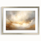 Abstract landscape wall art framed with a silver mat, showcasing vibrant colors and intricate patterns, perfect for modern home decor and enhancing interior spaces.