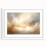 Abstract landscape wall art framed in white with a mat, showcasing vibrant colors and intricate patterns, ideal for modern home decor and artistic settings.