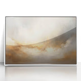 Abstract landscape wall art framed in white acrylic, showcasing vibrant colors and intricate textures, perfect for modern home decor and artistic enhancement.