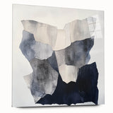 Minimalist Abstract Wall Art – Layered Terrain in Black & Beige