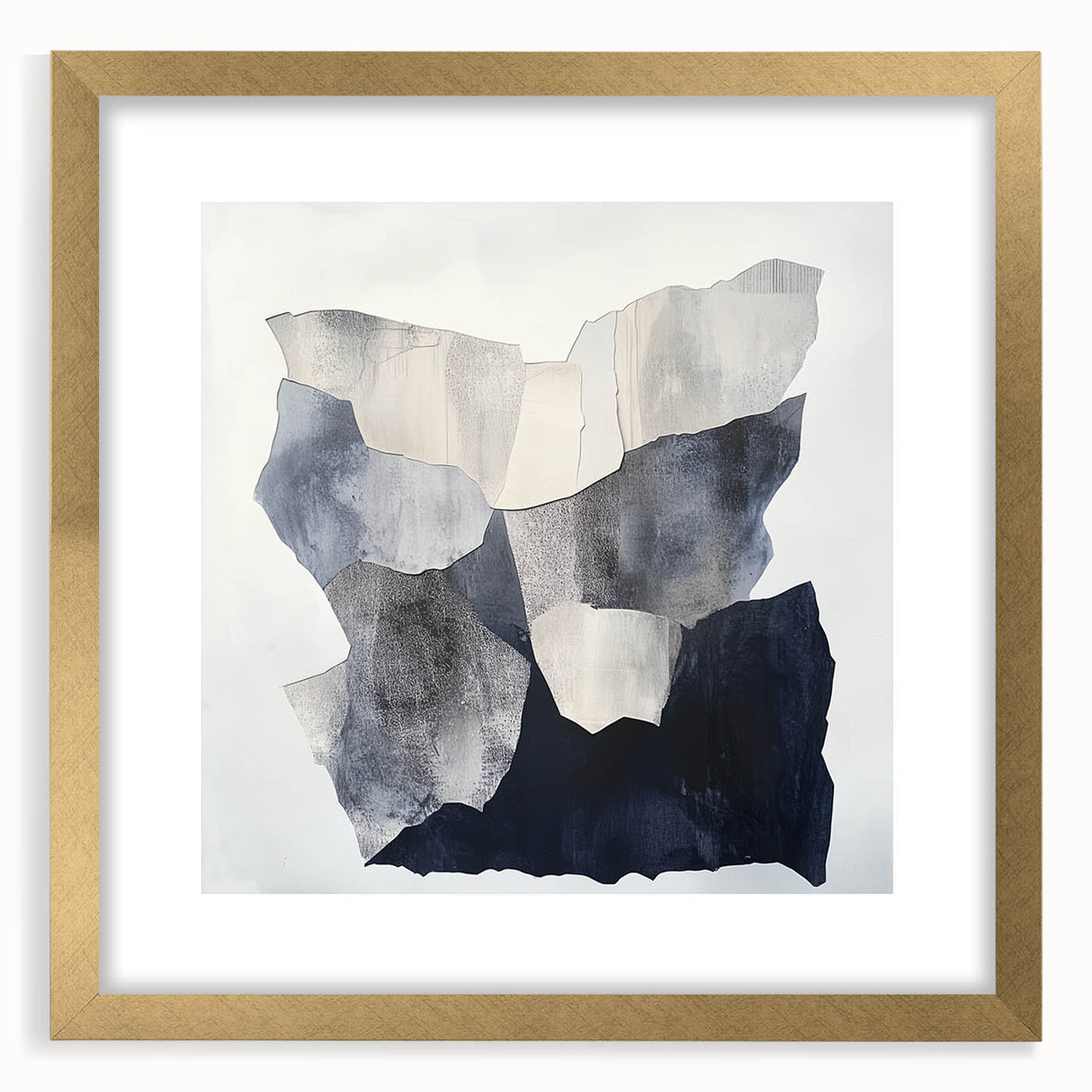 Minimalist Abstract Wall Art – Layered Terrain in Black & Beige