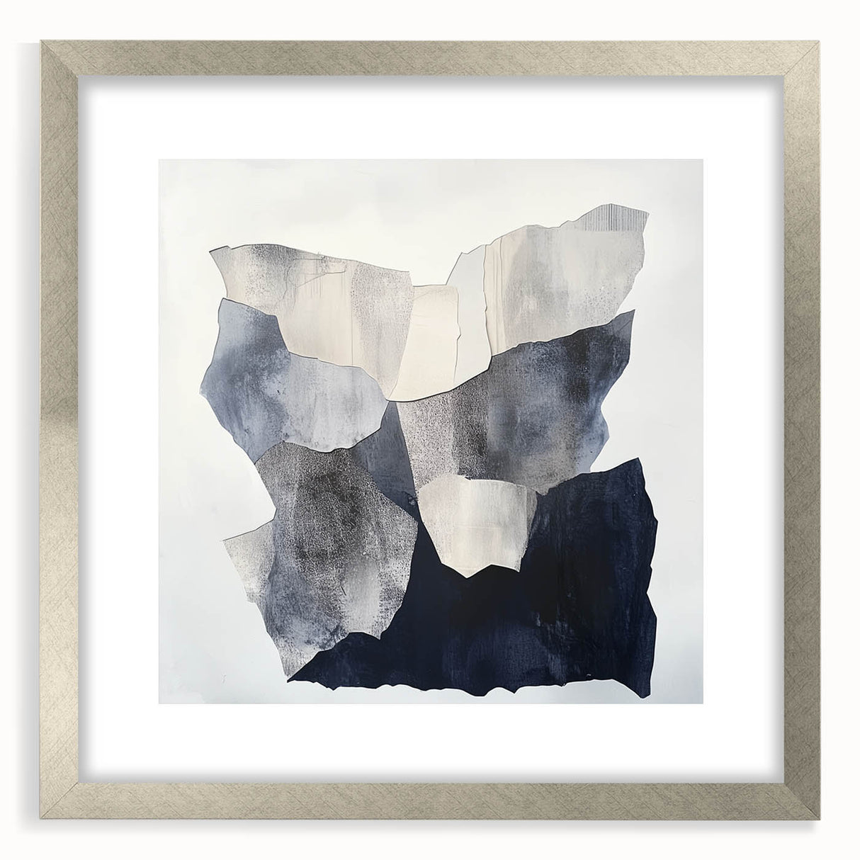 Minimalist Abstract Wall Art – Layered Terrain in Black & Beige