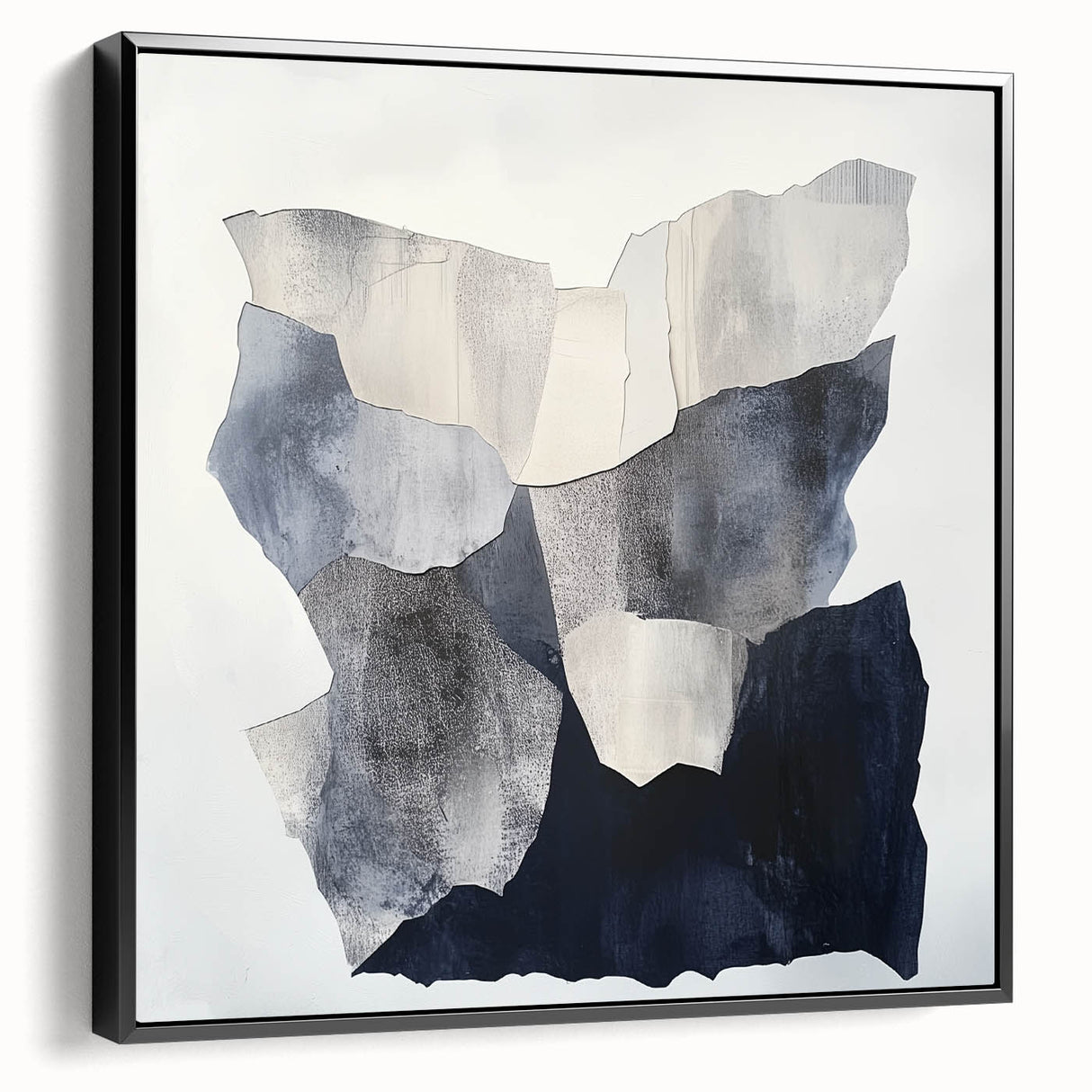 Minimalist Abstract Wall Art – Layered Terrain in Black & Beige