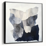 Minimalist Abstract Wall Art – Layered Terrain in Black & Beige