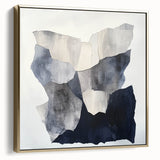 Minimalist Abstract Wall Art – Layered Terrain in Black & Beige