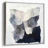 Minimalist Abstract Wall Art – Layered Terrain in Black & Beige