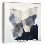 Minimalist Abstract Wall Art – Layered Terrain in Black & Beige