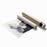 Minimalist Abstract Wall Art – Layered Terrain in Black & Beige