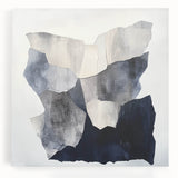 Minimalist Abstract Wall Art – Layered Terrain in Black & Beige