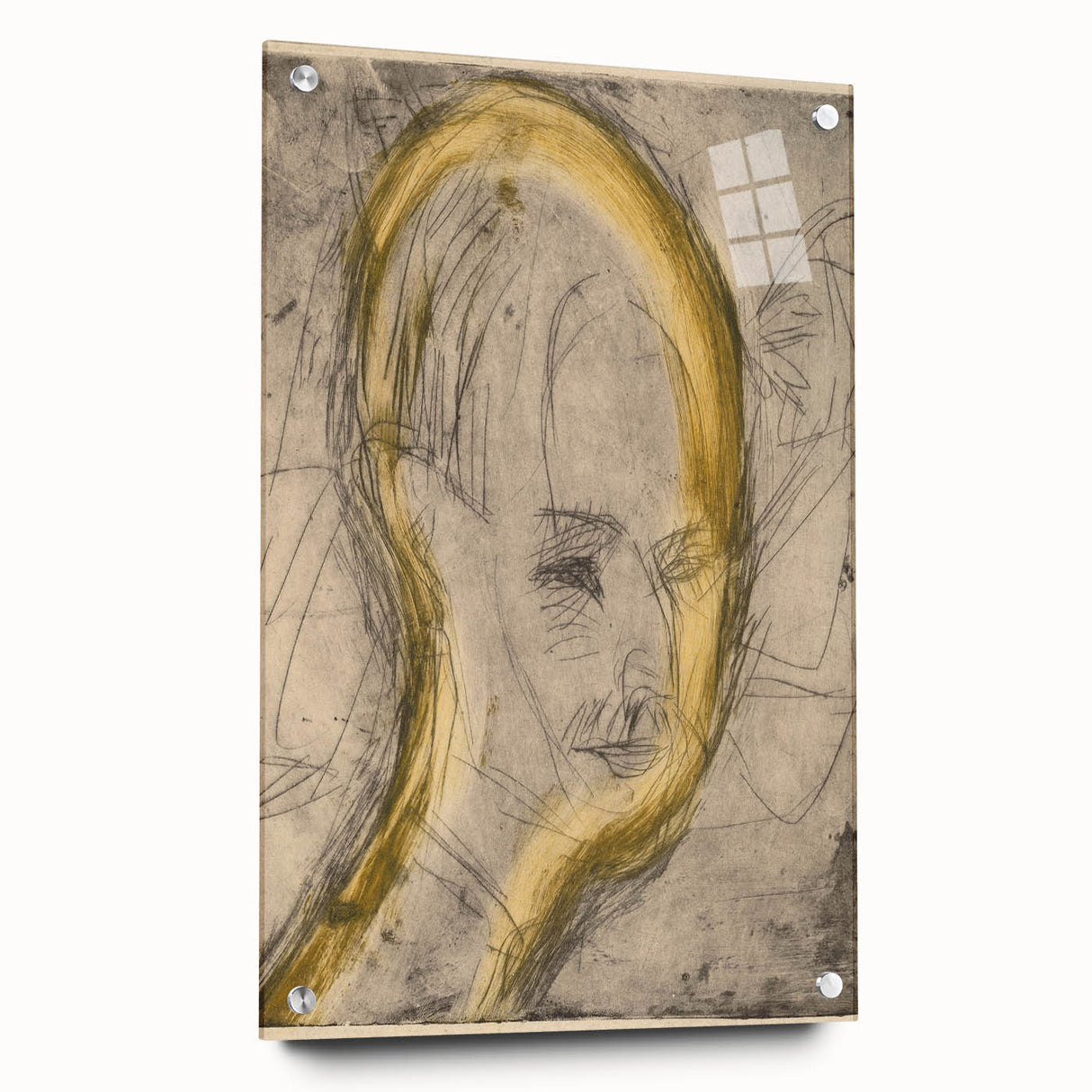 Expressionist Art - Sketch Portrait with Golden Highlights