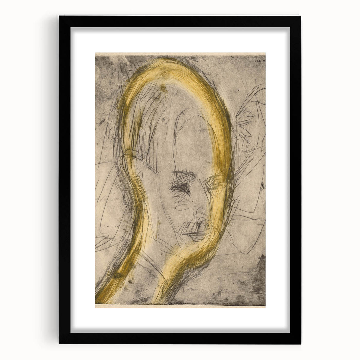 Expressionist Art - Sketch Portrait with Golden Highlights