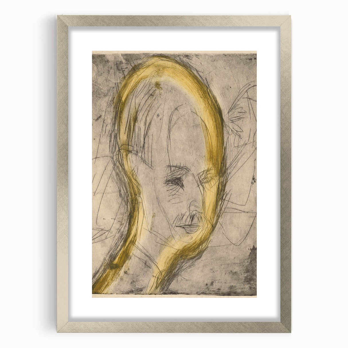 Expressionist Art - Sketch Portrait with Golden Highlights