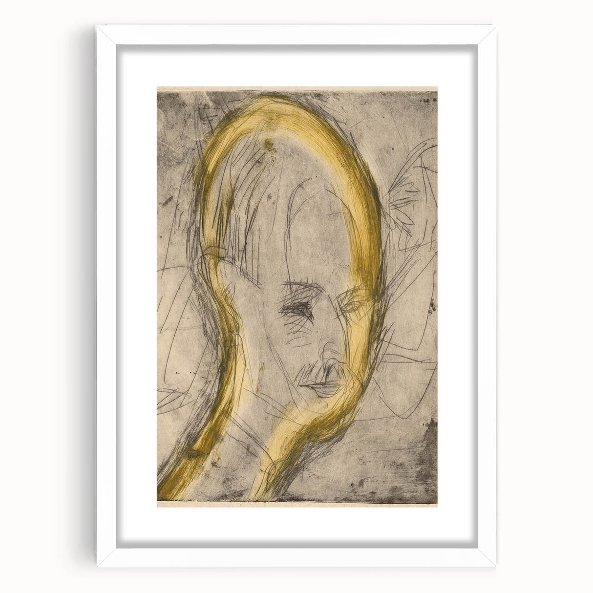 Expressionist Art - Sketch Portrait with Golden Highlights