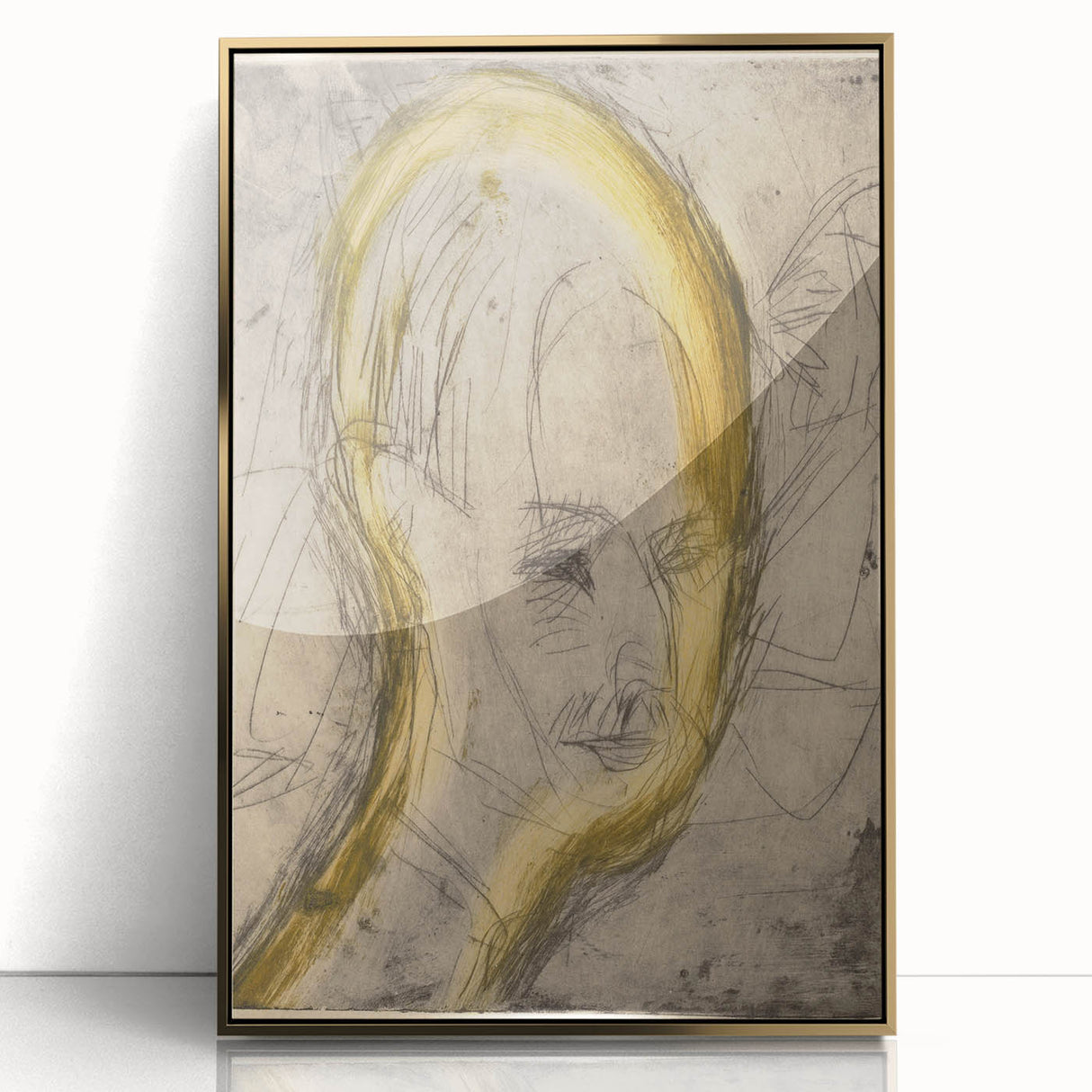 Expressionist Art - Sketch Portrait with Golden Highlights