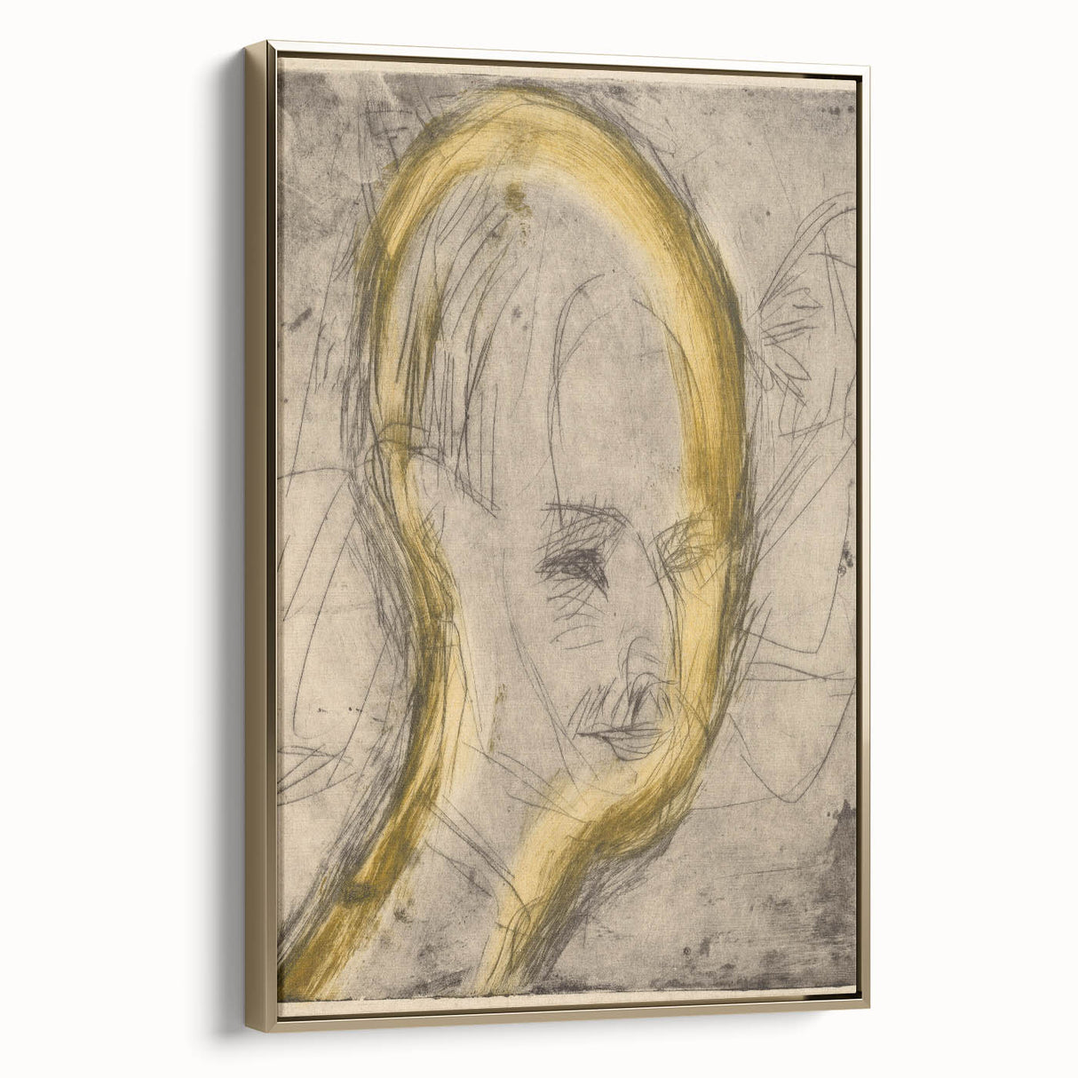 Expressionist Art - Sketch Portrait with Golden Highlights