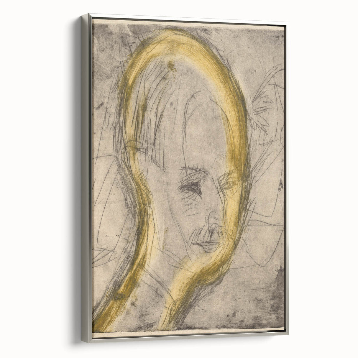 Expressionist Art - Sketch Portrait with Golden Highlights