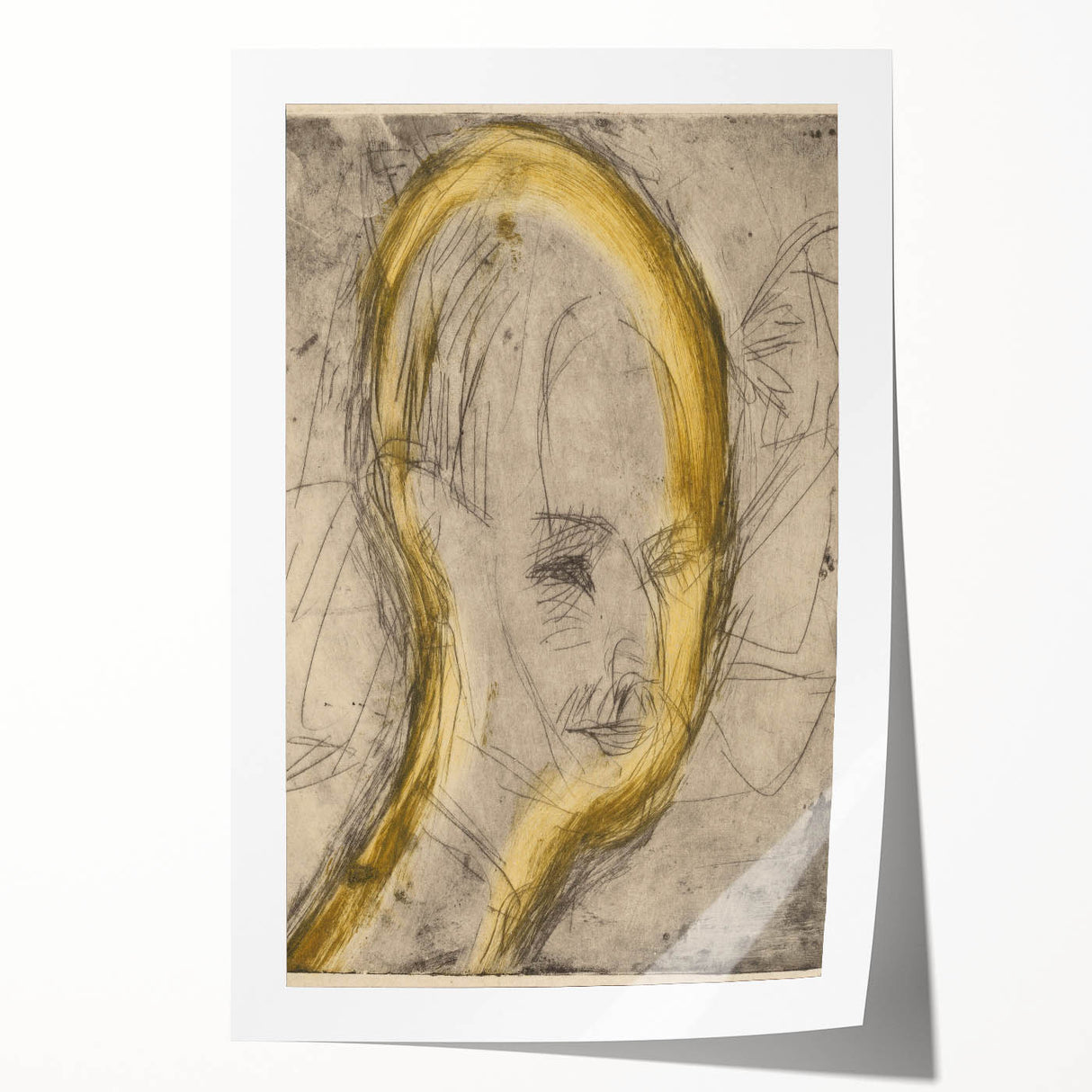Expressionist Art - Sketch Portrait with Golden Highlights