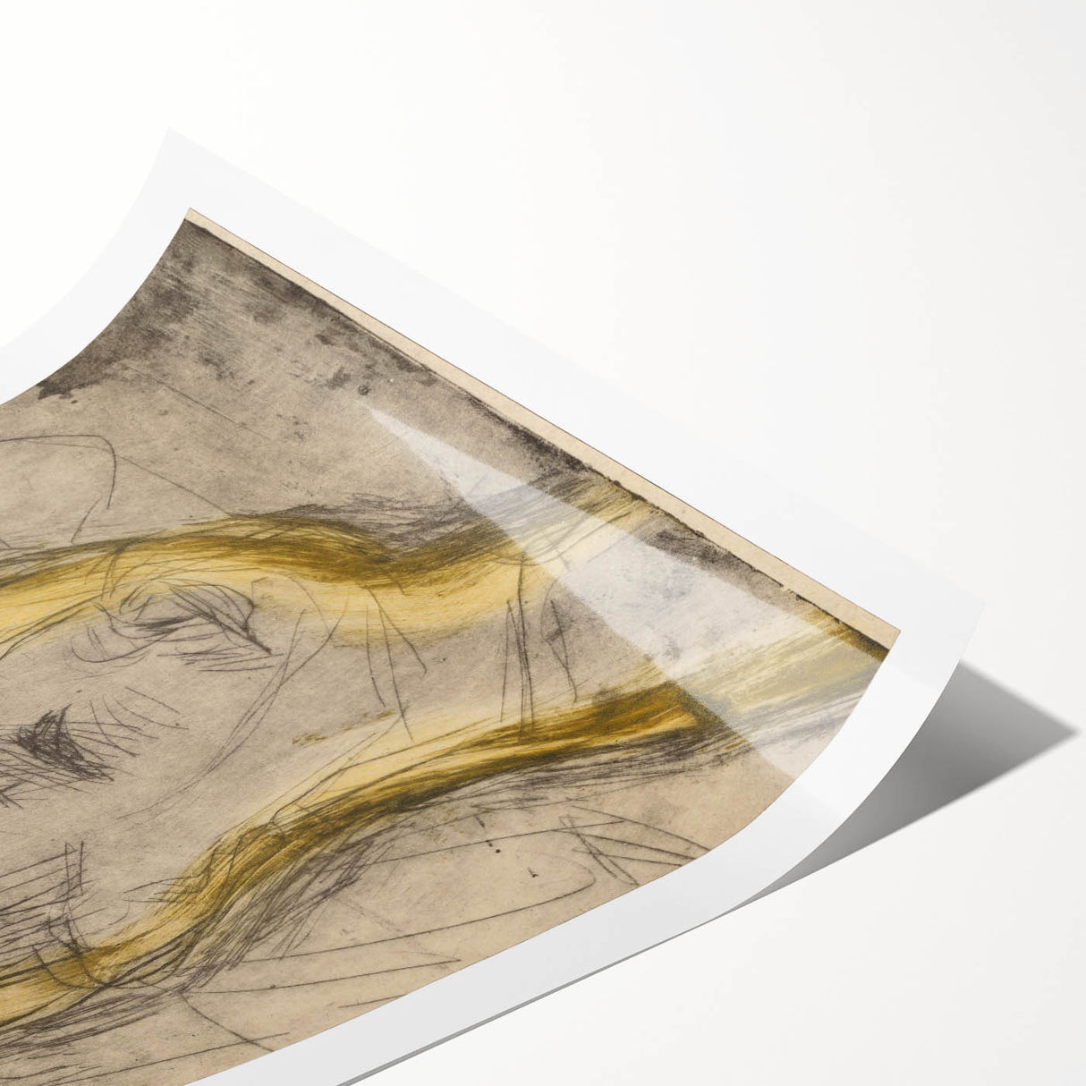 Expressionist Art - Sketch Portrait with Golden Highlights