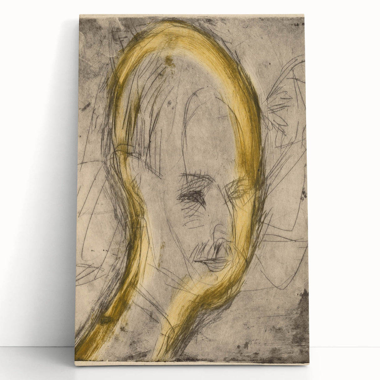 Expressionist Art - Sketch Portrait with Golden Highlights