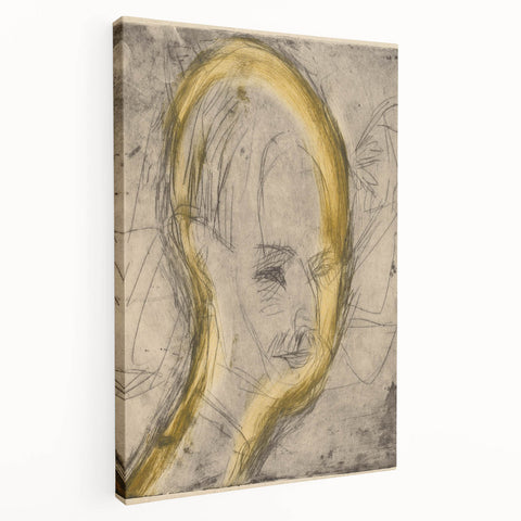 Expressionist Art - Sketch Portrait with Golden Highlights